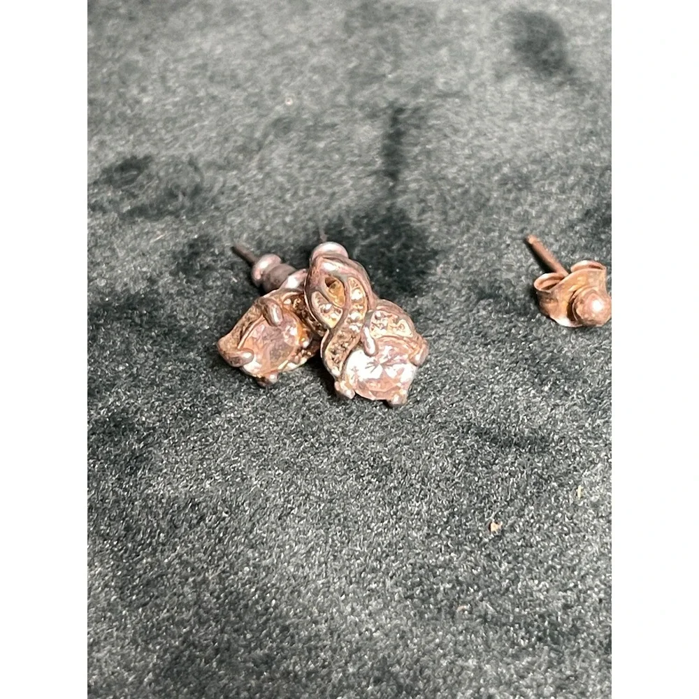 Assorted Sterling Silver Jewelry Lot Heart Necklace 925 CZ Earrings 7pc - Picture 3 of 6